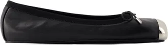 Alexander McQueen Womens Ballet Flat Black Calfskin