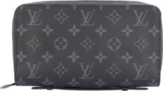 Louis Vuitton Black Gray Monogram Eclipse Monogram Eclipse Long Wallet (Bi-Fold) (Pre-Owned)
