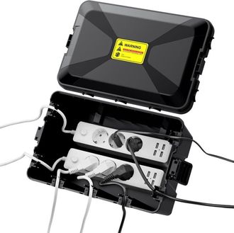OEM Caja De Cables Impermeable - Caja El&eacute;ctrica Grande Para Exteriores, Resistente A La Intemperie Ip54 - Para Proteger Cables De Extensi&oacute;n - 33,5 Cm X 22