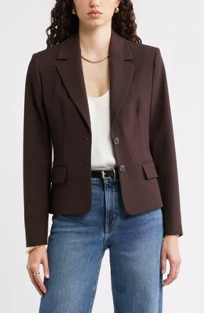 Nordstrom The Hanna Slim Fit Blazer in Brown Mole at Nordstrom, Size Xx-Small