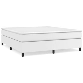 Berkfield Home Box Spring Bed Frame White 180x200cm Super King Faux Leather