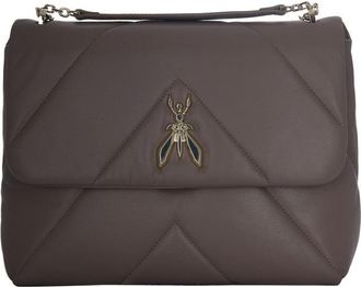 Patrizia Pepe Geometric Padded Leather Crossbody Bag With Chain Strap