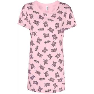 Moschino Kleedjes, Dames, Roze, M, Katoen, Iconico T-shirt Jurk