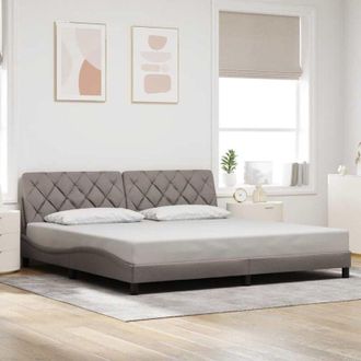 vidaXL Cama Sin Colch&oacute;n Tela Gris Taupe 200x200 Cm Vidaxl