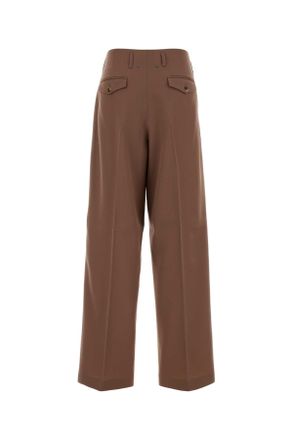 Golden Goose Womens Antiqued Pink Wool Wide-Leg Pant Bronzepink Exterior: Virgin Pantaloni Trousers
