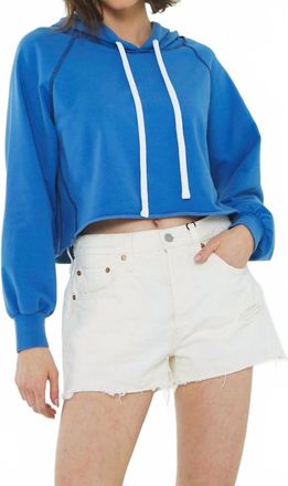 Bloomingdale's Fauna Contrast Stitch Hoodie In Blue