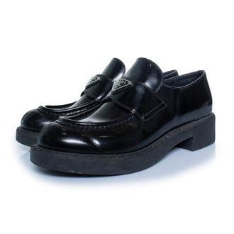 Prada Prada, zwarte leren loafers met hoge glans