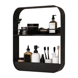 OEM Estante De Pared Para Ba&ntilde;o Crezuo De 2 Niveles, De Acero Al Carbono, Estante De Ducha Flotante Sin Necesidad De Taladrar.-crezuo