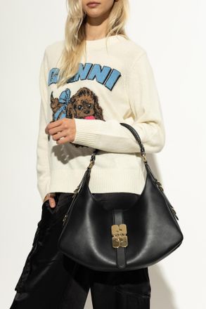 Ganni Shoulder Bag, Womens, Black