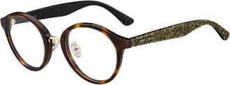 Jimmy Choo London Ladies Brown Round Eyeglass Frames JC197/F 0OCY00