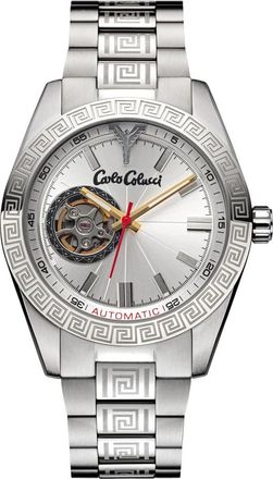 Carlo Colucci Rond Roestvrij Stalen Horloge - Heren - Horloges - Grijs - ONE Size - Accessoires