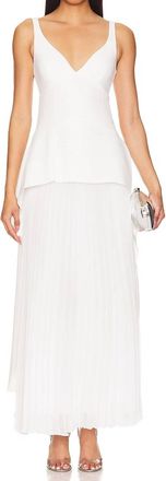 SIMKHAI Pleat Contrast Dress In White