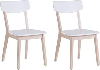 Beliani Conjunto de 2 sillas de comedor blanco