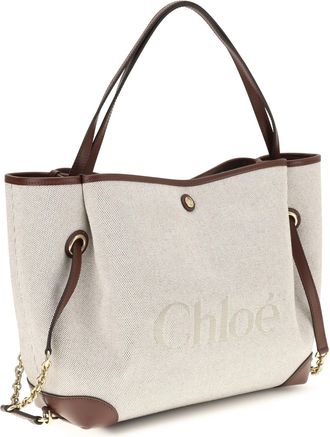 Chlo&eacute; Womens Clover Tote Bag Canvas Crafty Brown Cotton Shoulder