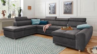 Sit&more Wohnlandschaft »Riva U-Form« wahlweise mit Bettfunktion