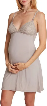 Cache Coeur Bliss Maternity and nursing nightie in Taupe at Nordstrom, Size X-Large