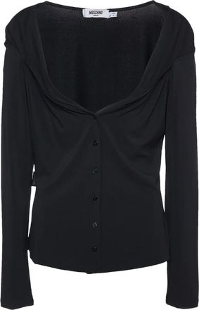 Moschino Blouse met watervalhals - Zwart