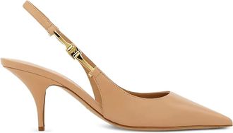 Ferragamo 70 mm slingback sandalen met puntige neus en F-gesp - Beige