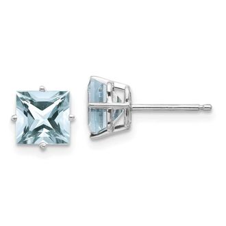 Diamond2Deal 14k White Gold Aquamarine Earrings