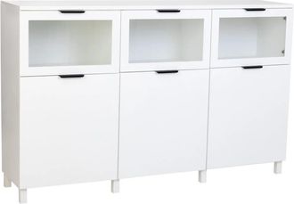 Wanderlust Deco Aparador de madera con 3 puertas y 3 cajones 180 x 42 x 114h cm