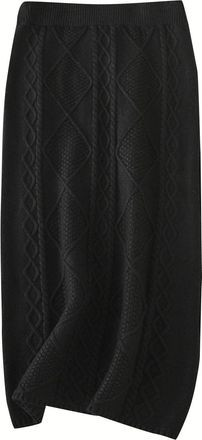 Generic Black Jersey Skirts For Women Uk | Wool Skirts For Women Uk Elegant Cable Knitted Skirt Stretch Winter Skirts Slim Fit Pencil Skirt Mid-Calf Waist Jum