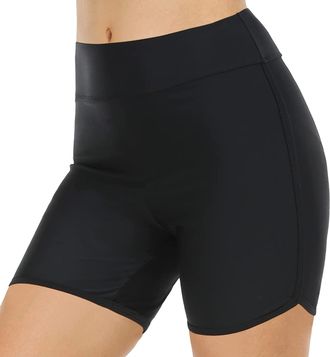 Generic Ladies Swim Shorts Size 18/20 Solid Color Beach Shorts Womens Swimming Costumes Swim Shorts Womens Tummy Control High Waist Swimming Board Shorts St P