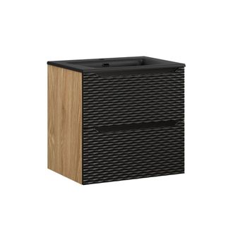 Petits Meubles Mueble lavabo encastrado estratificado Negro marr&oacute;n