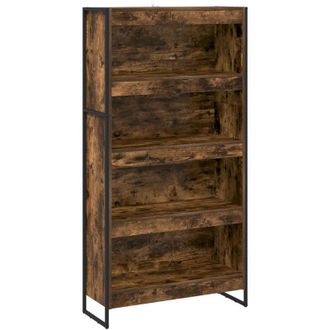 vidaXL Estanter&iacute;a Para Libros 2 Pcs Roble Humo 80 X 30 X 155 Cm Vidaxl