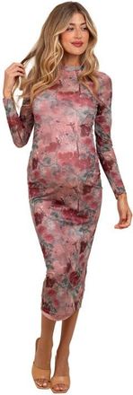 Pinkblush Floral Printed Mesh Overlay Maxi Dress in Mauve at Nordstrom, Size Medium