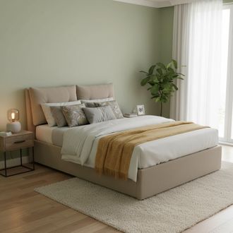 Dmora Dmora - Cama Matrimonial Dkasiu, Cama Contenedor Con Tapizado En Ecopiel, 100% Made In Italy, Apertura Frontal, Con Colch&oacute;n Cm 160x200 Incluido, T&oacute;rto