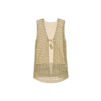 Maliparmi Vests, female, Yellow, Size: XS Metallic Lurex Vest