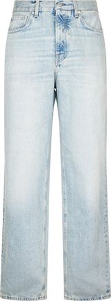 Haikure Light Wash Denim Trousers with Classic Five-Pocket Styling