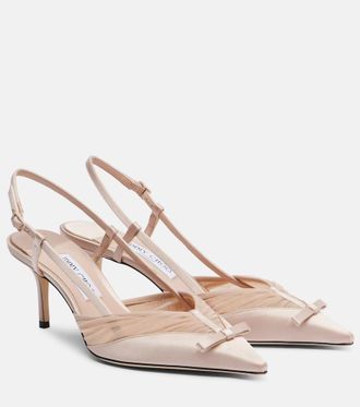 Jimmy Choo London Afia 65 satin slingback pumps