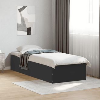 vidaXL Estructura De Cama Madera De Ingenier&iacute;a Negra 90x190 Cm Vidaxl