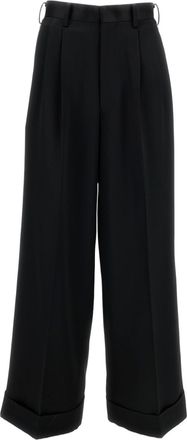 Junya Watanabe Black Tailored Front Pleat Wide-Leg Pants