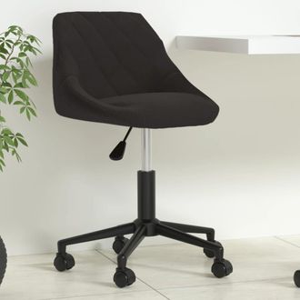 vidaXL Silla De Oficina Giratoria De Terciopelo Negro Vidaxl