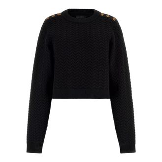 Guess Reona Sweater - Dames - Ronde hals truien - Zwart - M - Polyester - Truien & Vesten