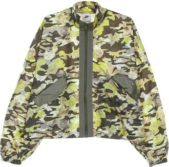 Nike Gewoven jas met bloemenprint - Dames - Trainingsjackets - Veelkleurig - L - Polyester - Fitness