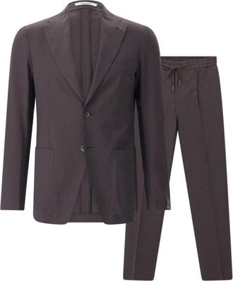 Tagliatore Single Breasted Suits - Heren - Business pakken - Bruin - M - Katoen - Kostuums