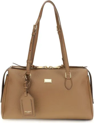 Dolce & Gabbana Beige Calf Leather Bos Taurus Womens Handbag