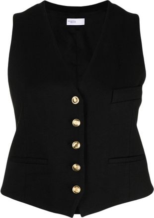 Rosetta Getty single-breasted tailored vest - women - Elastane/Viscose - L - Black