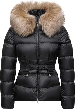Moncler Moncler Boed Hooded Shearling-trimmed Short Down Jacket, Women, Black, Size: 00