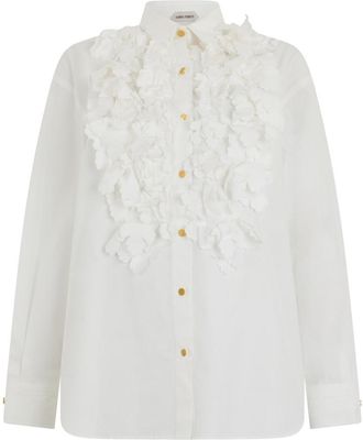 Alberta Ferretti White Regular Textured Shirt