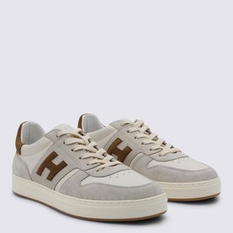 Hogan Mixed Material Low-Top Sneaker - Beige