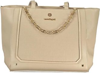 Laura Biagiotti Tote Bags, female, Beige, Size: ONE SIZE PVC Handbag with Top Handle and Zipper Closure