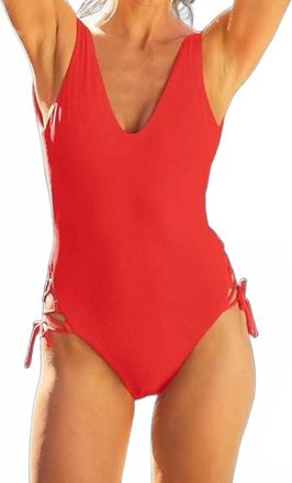 BECCA by Rebecca Virtue Modern Edge High-Leg One Piece Swimsuit In Fire