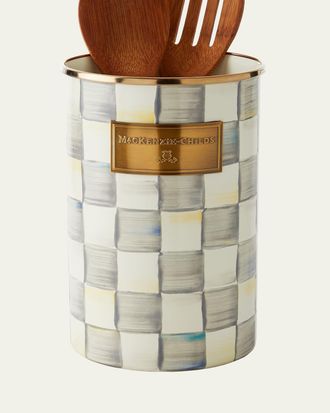 MacKenzie-Childs Sterling Check Utensil Holder
