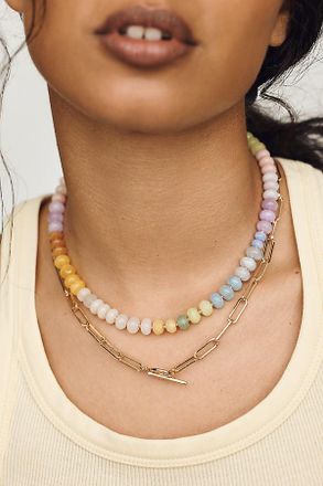 Anthropologie Rainbow Stone Necklace