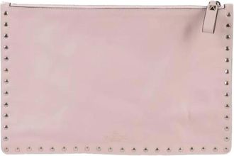 Valentino Pre-owned Clutches, female, Pink, Size: ONE SIZE Pre-owned Rockstud Clutch