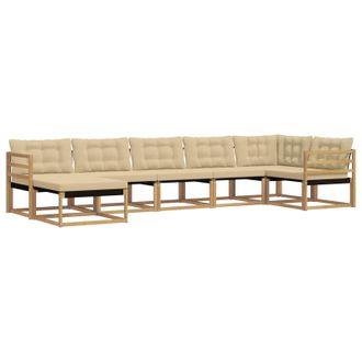 vidaXL Conjunto De Sof&aacute;s De Exterior Con Coj&iacute;n 7 Pcs Y Beige Vidaxl